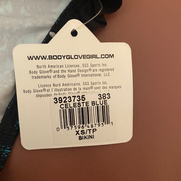 Body Glove bikini lace print black and turquoise NEW - Picture 9 of 14